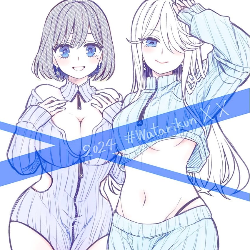 tachibana satsuki and ishihara yukari (watari-kun no xx ga houkai sunzen) drawn by narumi_naru