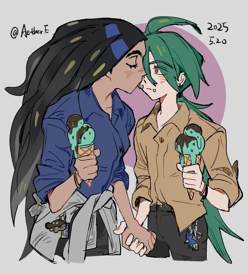 rika and geeta (pokemon and 1 more) drawn by t0mat8