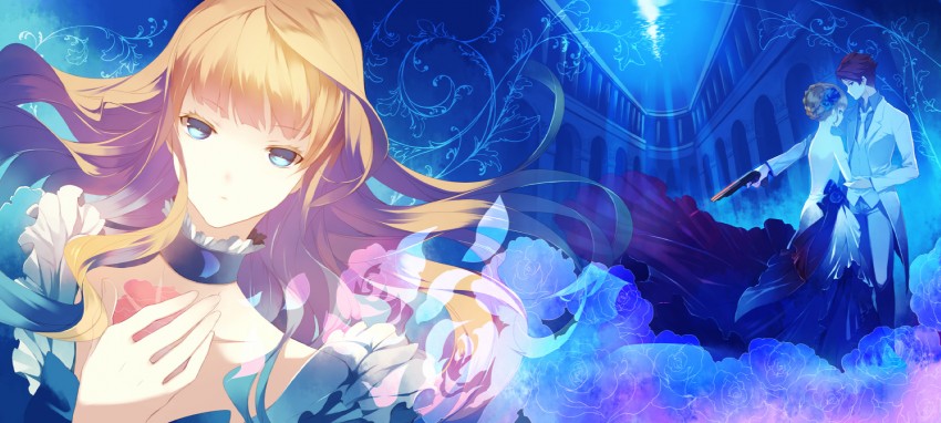beatrice and ushiromiya battler (umineko no naku koro ni) drawn by hanokage
