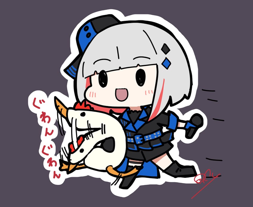 yugiri tsuzuri and peking duck (love live! and 1 more) drawn by oofushi_ao