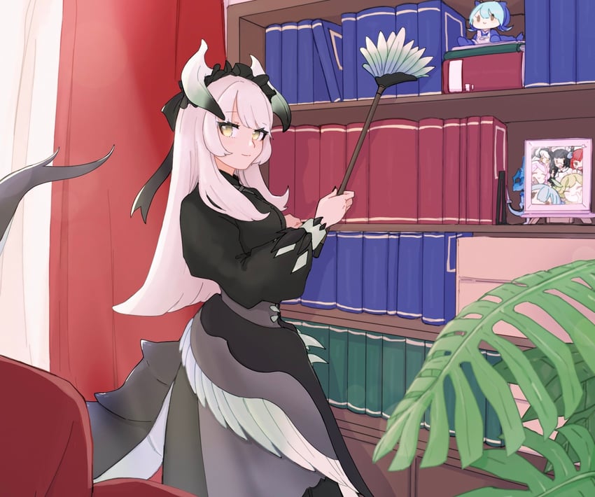 laundry dragonmaid, parlor dragonmaid, kitchen dragonmaid, chamber dragonmaid, house dragonmaid, and 1 more (yu-gi-oh!) drawn by ei_(tdnei666)