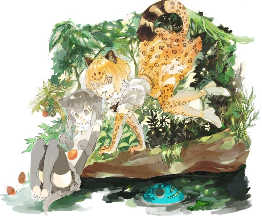 jaguar, small-clawed otter, and cellien (kemono friends) drawn by konabetate