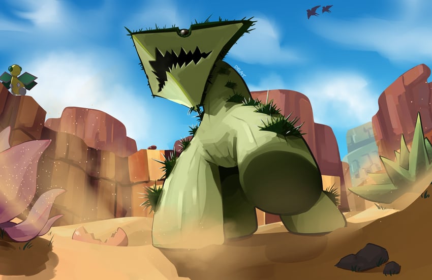 trapinch, vibrava, and cacturne (pokemon and 1 more) drawn by delatoid
