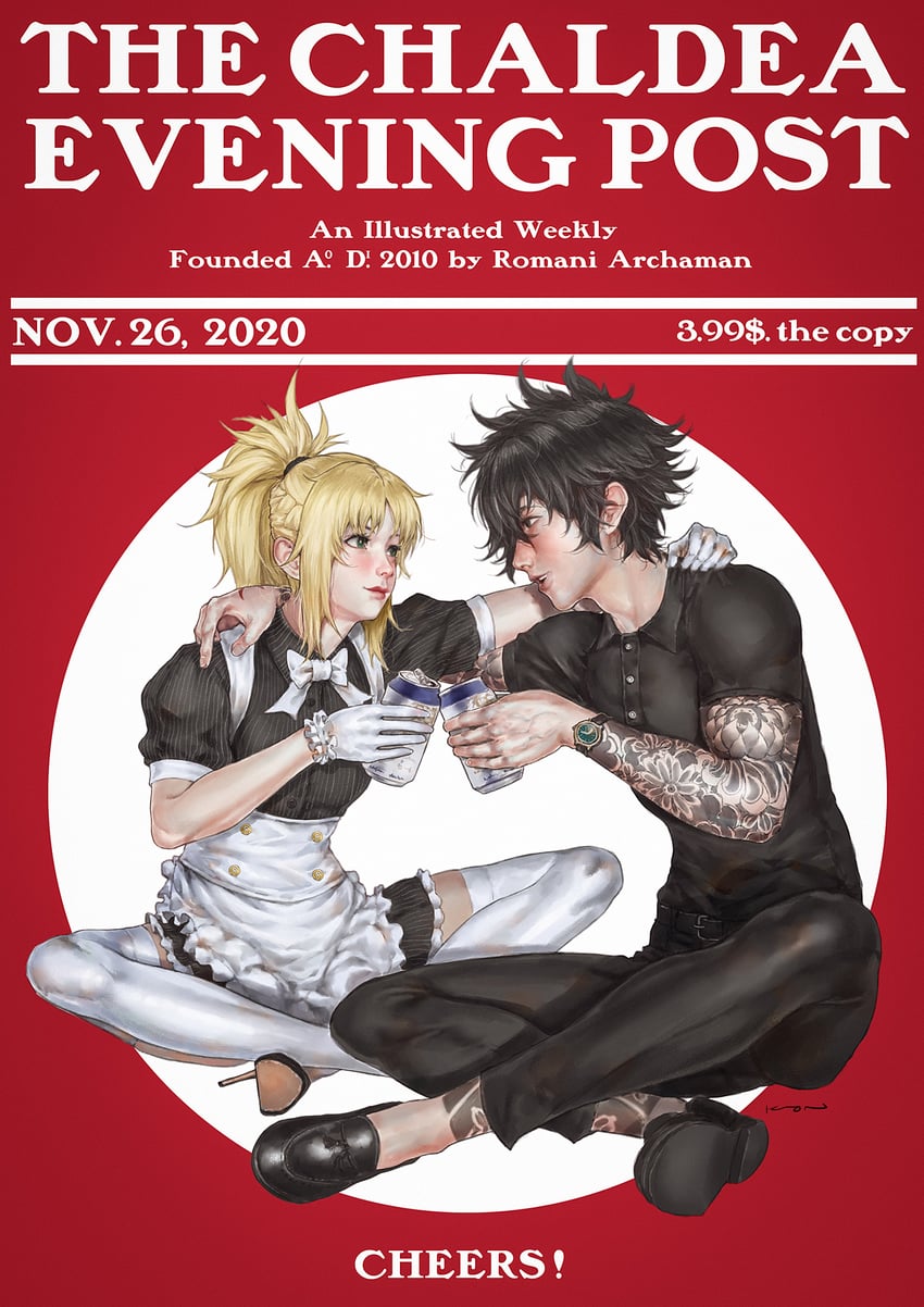 fujimaru ritsuka and mordred (fate and 2 more) drawn by kuon_(kwonchanji)