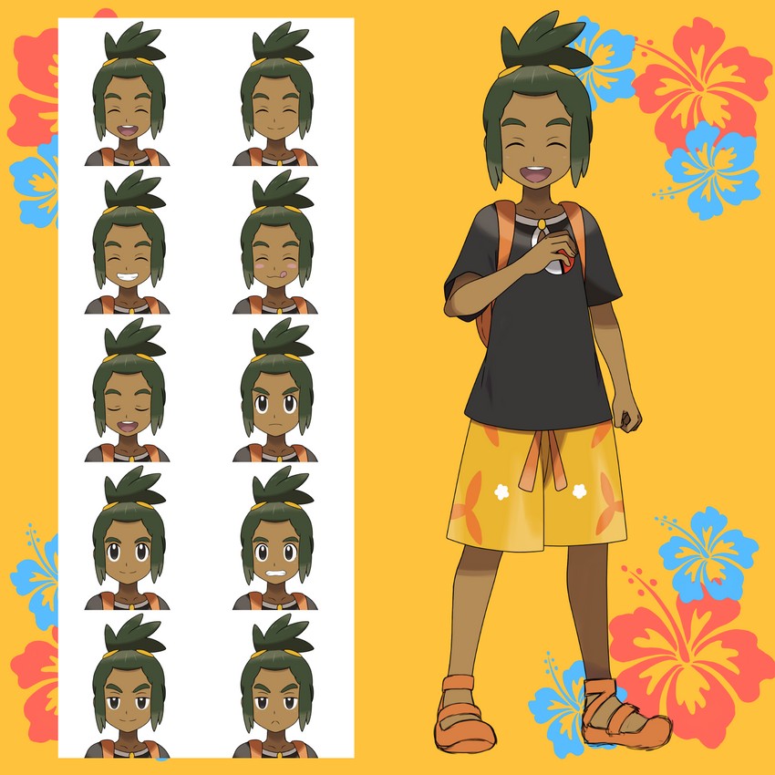 hau (pokemon and 1 more) drawn by asatsuki_(fgfff)
