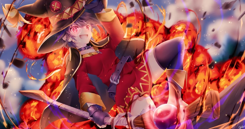 megumin (kono subarashii sekai ni shukufuku wo!) drawn by cyan_paint