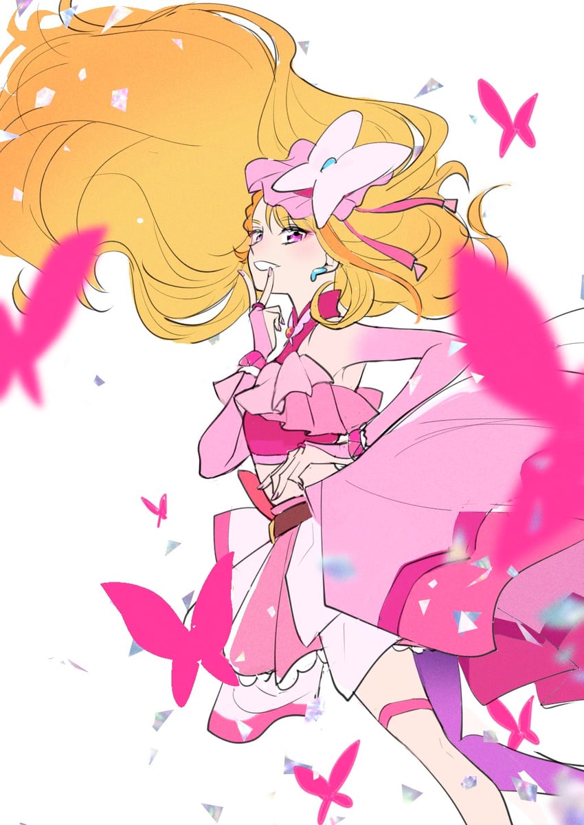 hijiri ageha and cure butterfly (precure and 1 more) drawn by amamiya_siro