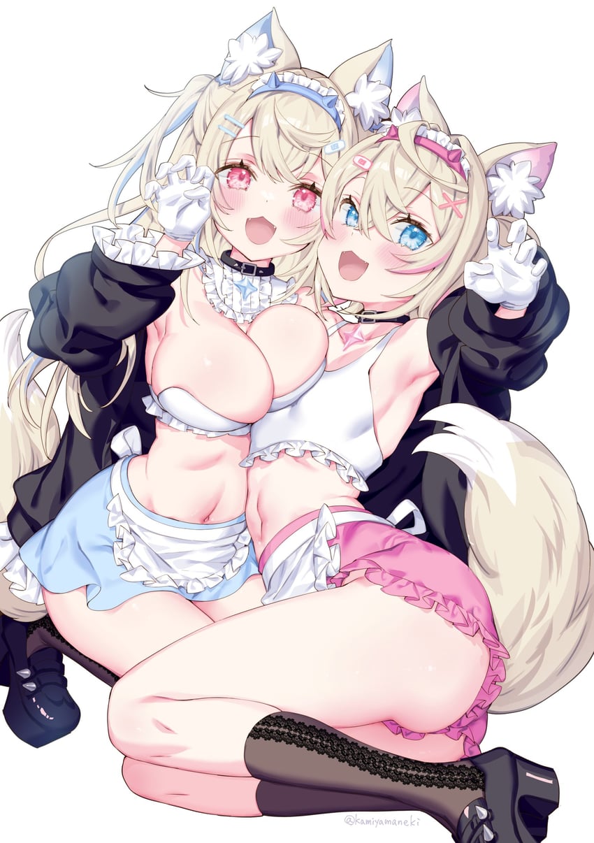 fuwawa abyssgard and mococo abyssgard (hololive and 1 more) drawn by kamiya_maneki