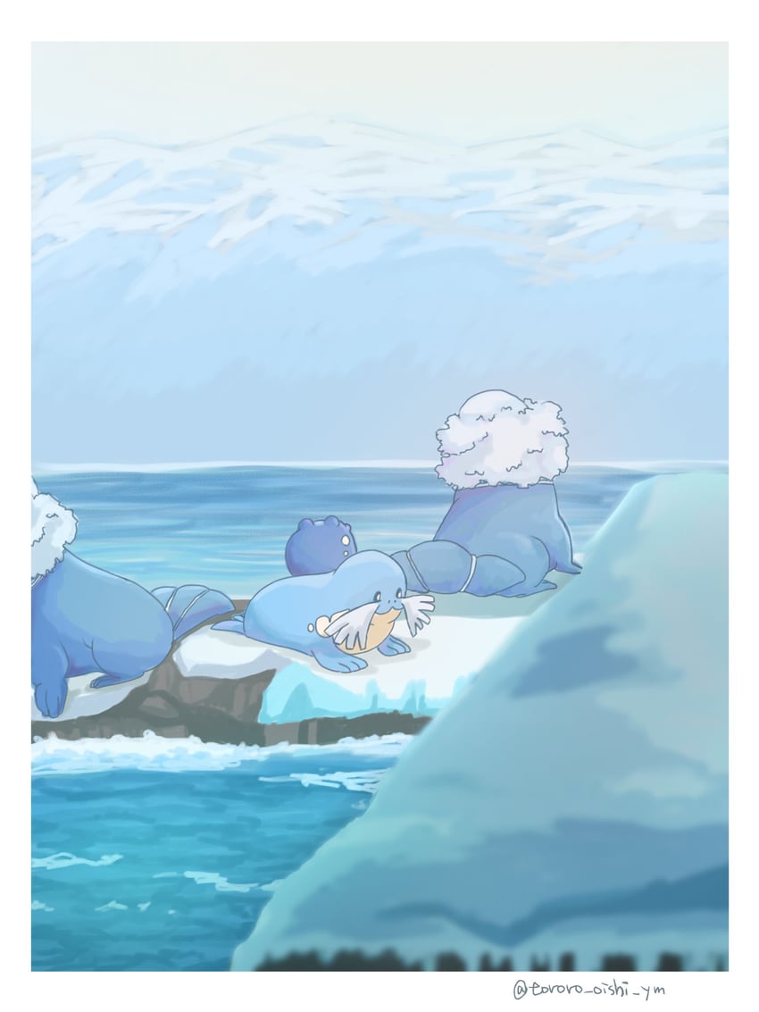 spheal, walrein, and sealeo (pokemon) drawn by tororo_oishi_ym