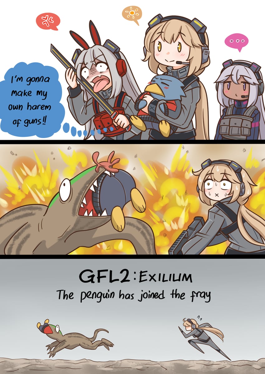 commander, ots-14, groza, nemesis, krolik, and 3 more (girls' frontline and 1 more) drawn by guin_guin