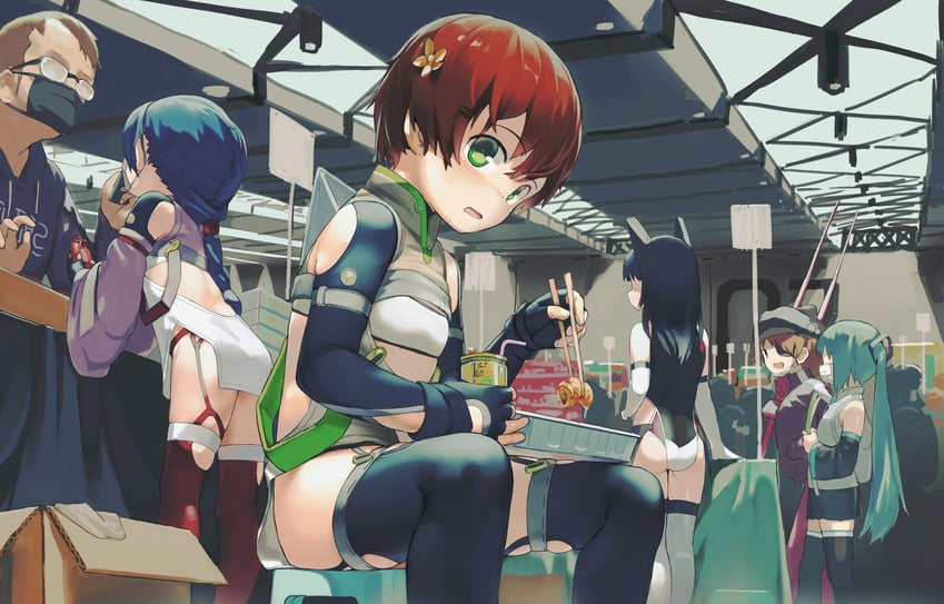 hatsune miku and souryuu asuka langley (original and 4 more) drawn by zhongye_yu
