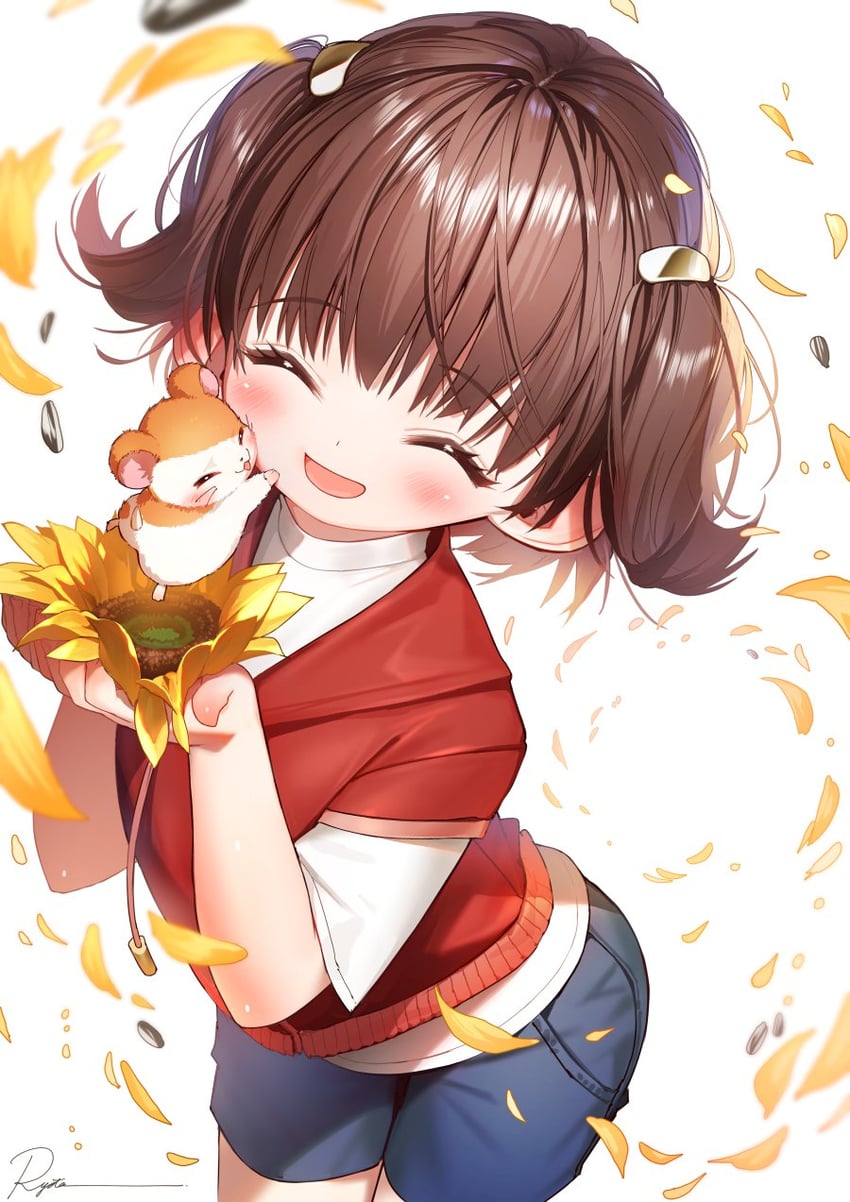 hamtaro and haruna hiroko (hamtaro) drawn by ryota_(ry_o_ta)