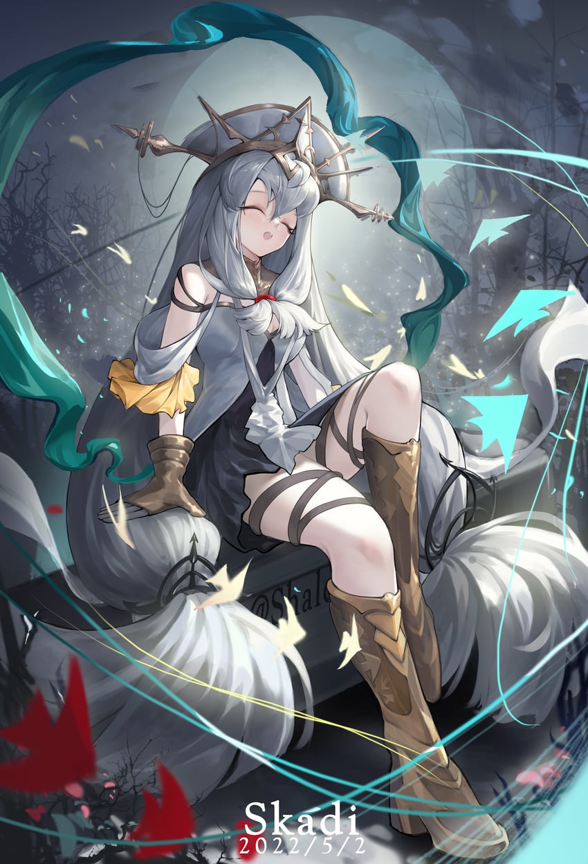 skadi and skadi the corrupting heart (arknights) drawn by shale