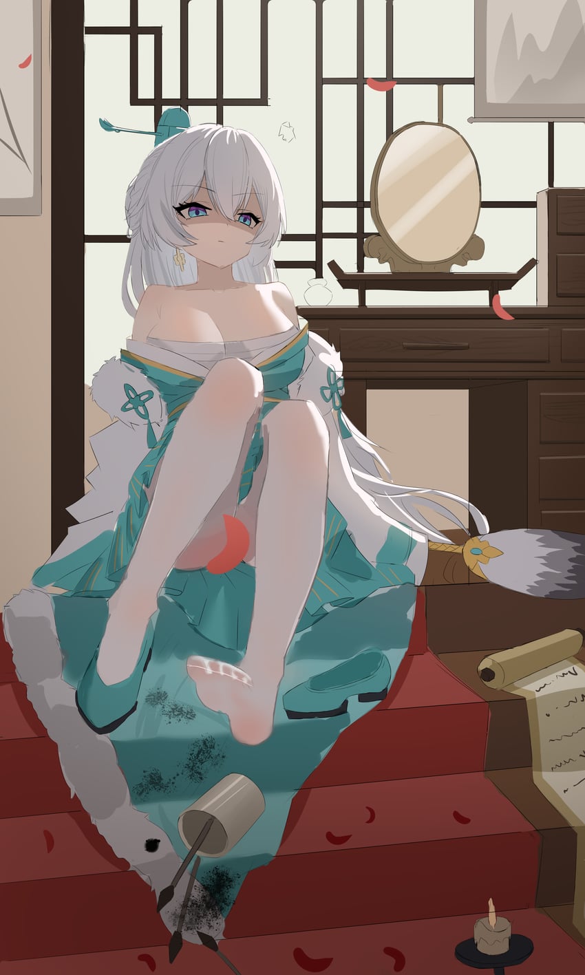 theresa apocalypse and zhuge kongming (honkai and 1 more) drawn by evil_king