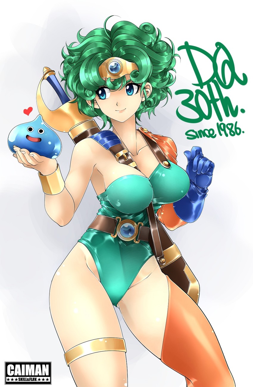 slime and heroine (dragon quest and 1 more) drawn by cai-man