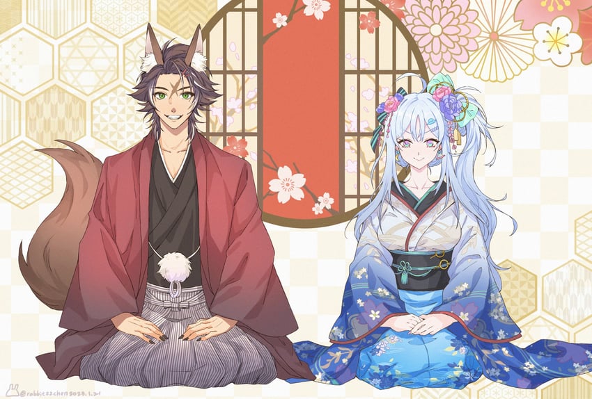 ukuru niru and woof woffle (psycho fantasy and 1 more) drawn by rabbit22chen