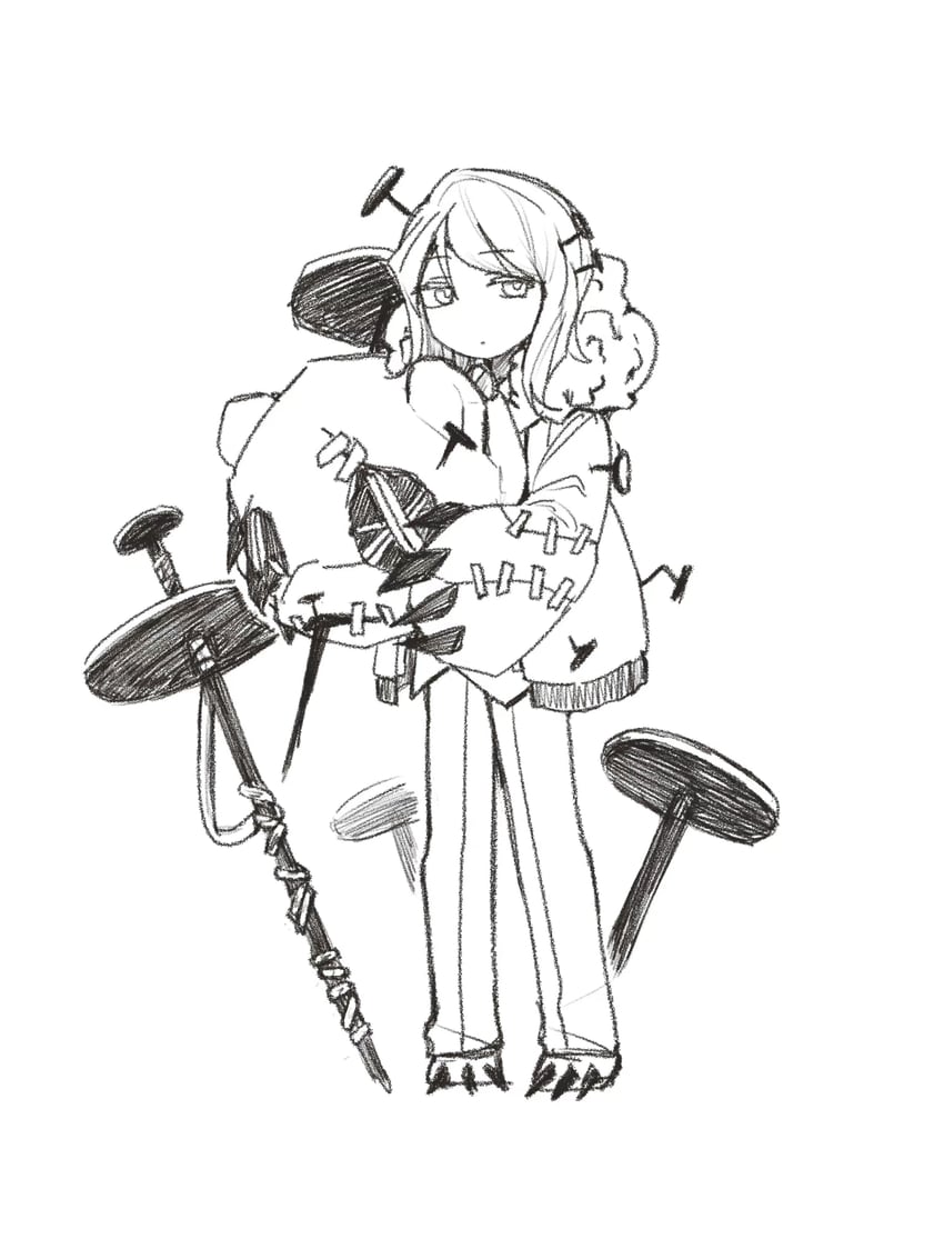 faust and hurting teddy bear (project moon and 1 more) drawn by ivy_(675671)