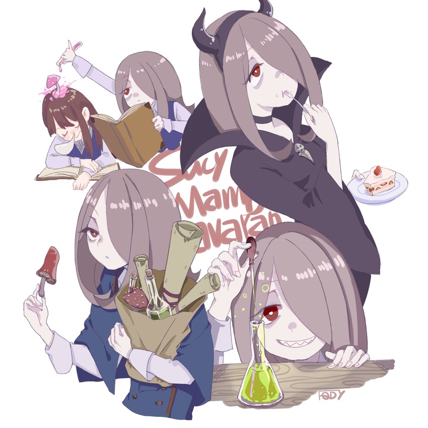 kagari atsuko and sucy manbavaran (little witch academia) drawn by feng_qian_dangyang