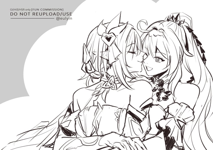 kiana kaslana and elysia (honkai and 1 more) drawn by eulyin_huan