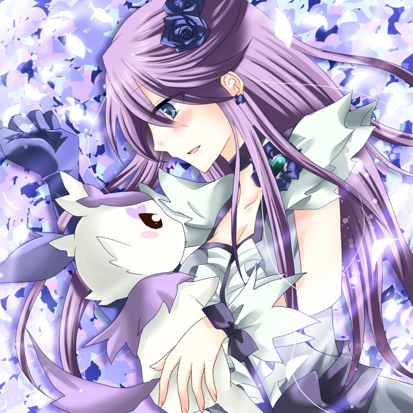 tsukikage yuri, cure moonlight, and cologne (precure and 1 more) drawn by gokugetsu_momo