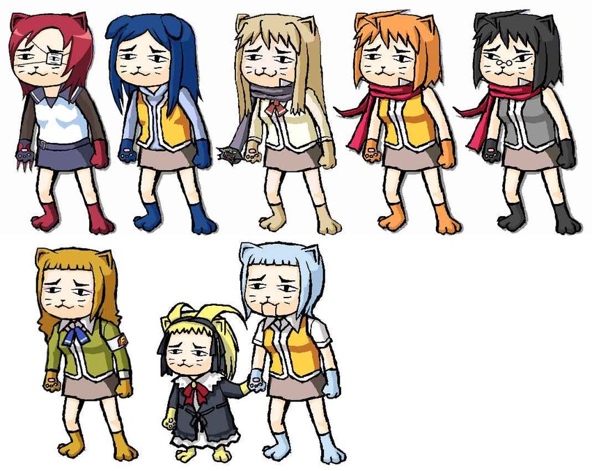kuga natsuki, fujino shizuru, tokiha mai, yuuki nao, suzushiro haruka, and 3 more (my-hime and 1 more)