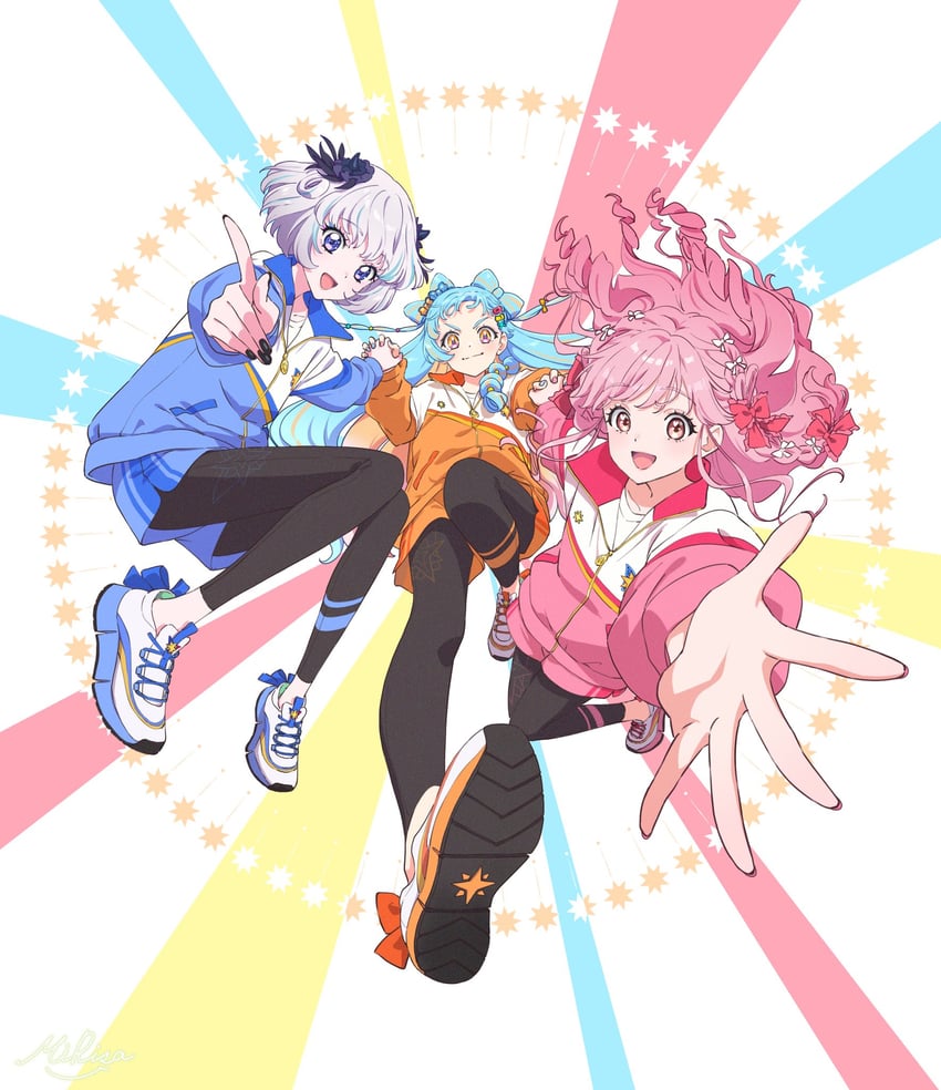 himeno mieru, mamimu meh, and wao parin (aikatsu! and 1 more) drawn by miyadani_risa
