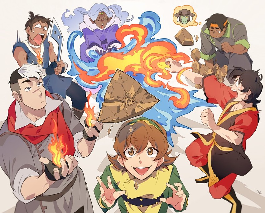 toph beifong, katara, takashi shirogane, zuko, keith, and 9 more (avatar legends and 4 more) drawn by t_k_g