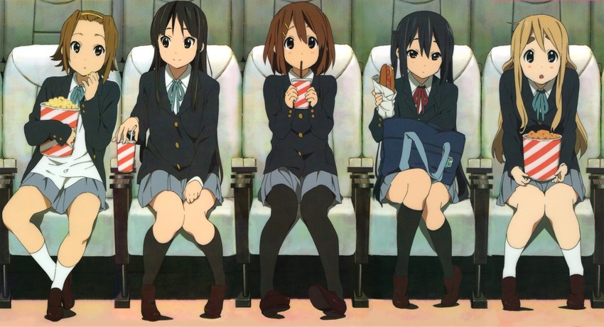 akiyama mio, nakano azusa, hirasawa yui, tainaka ritsu, and kotobuki tsumugi (k-on!) drawn by horiguchi_yukiko