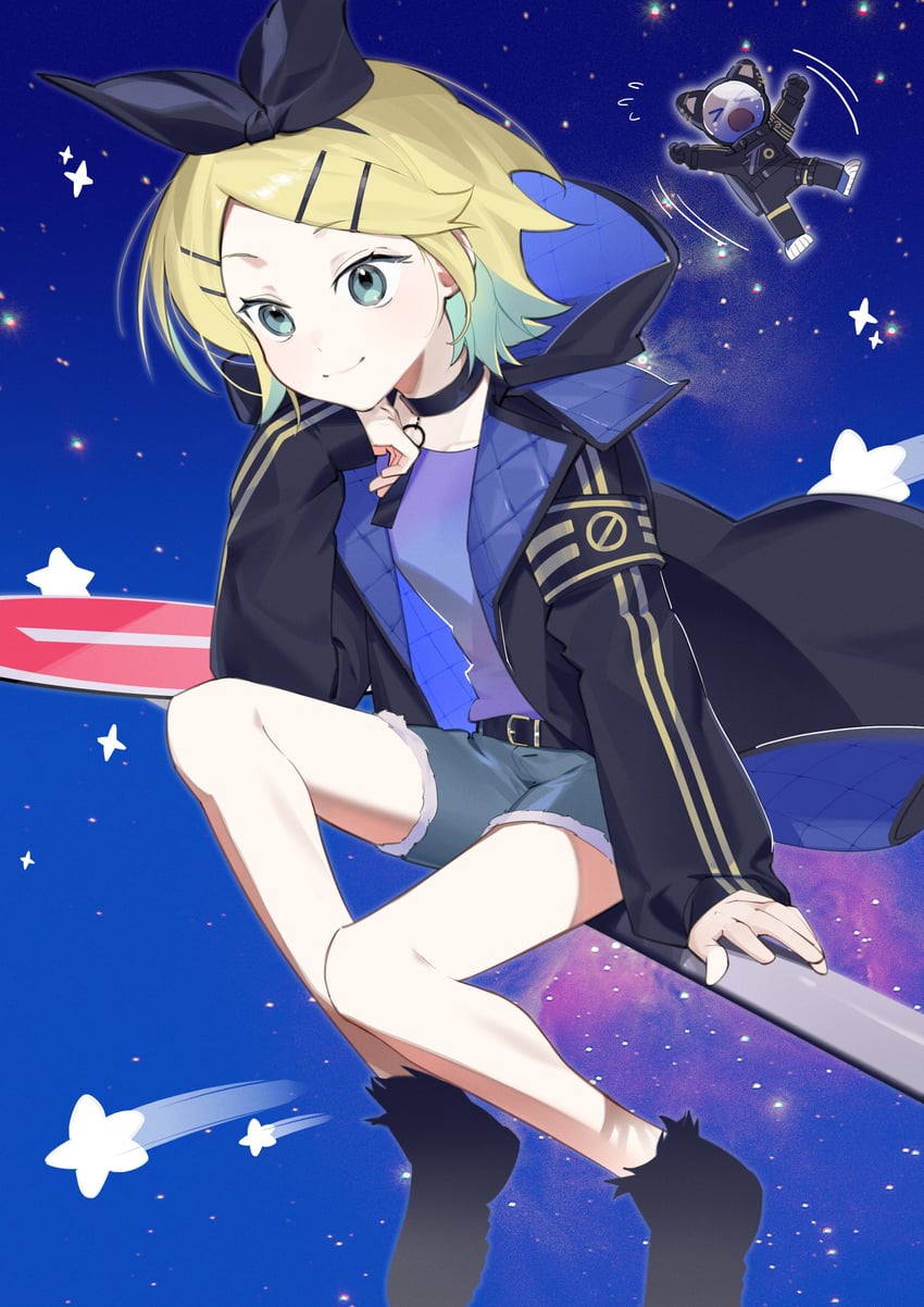 kagamine rin and kanade izuru (vocaloid and 1 more) drawn by juu_(45_jujut)