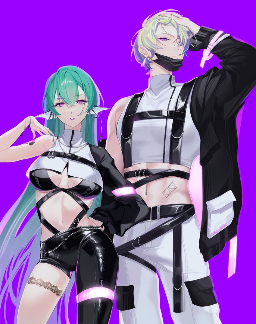 finana ryugu and claude clawmark (nijisanji and 1 more) drawn by nrnmarie
