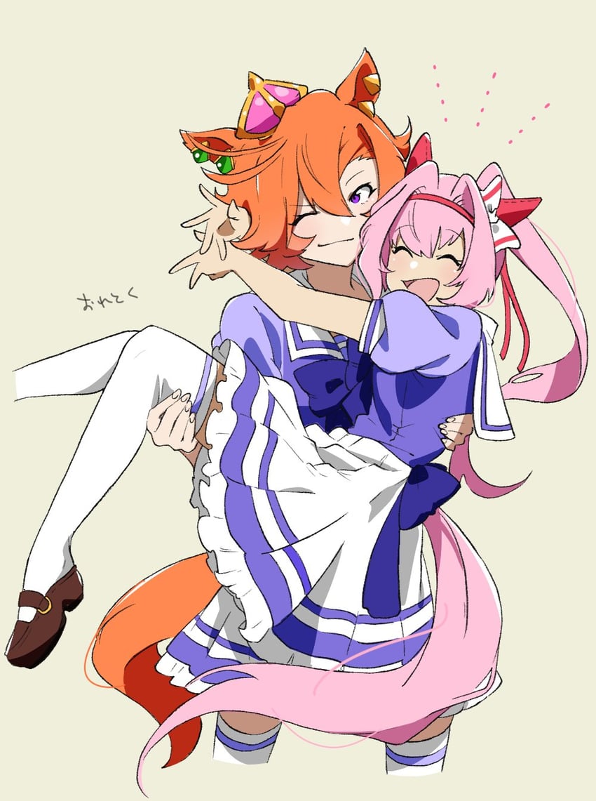 haru urara and t.m. opera o (umamusume) drawn by mindofzero
