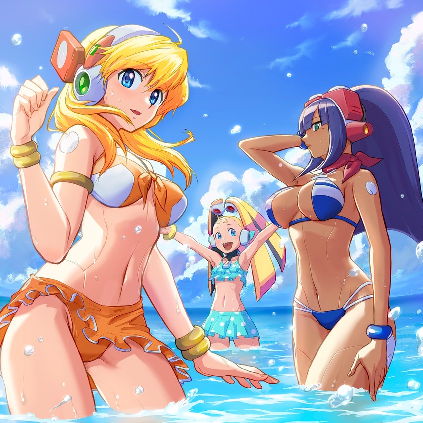 alia, layer, and pallette (mega man and 2 more) drawn by hoshi_mikan