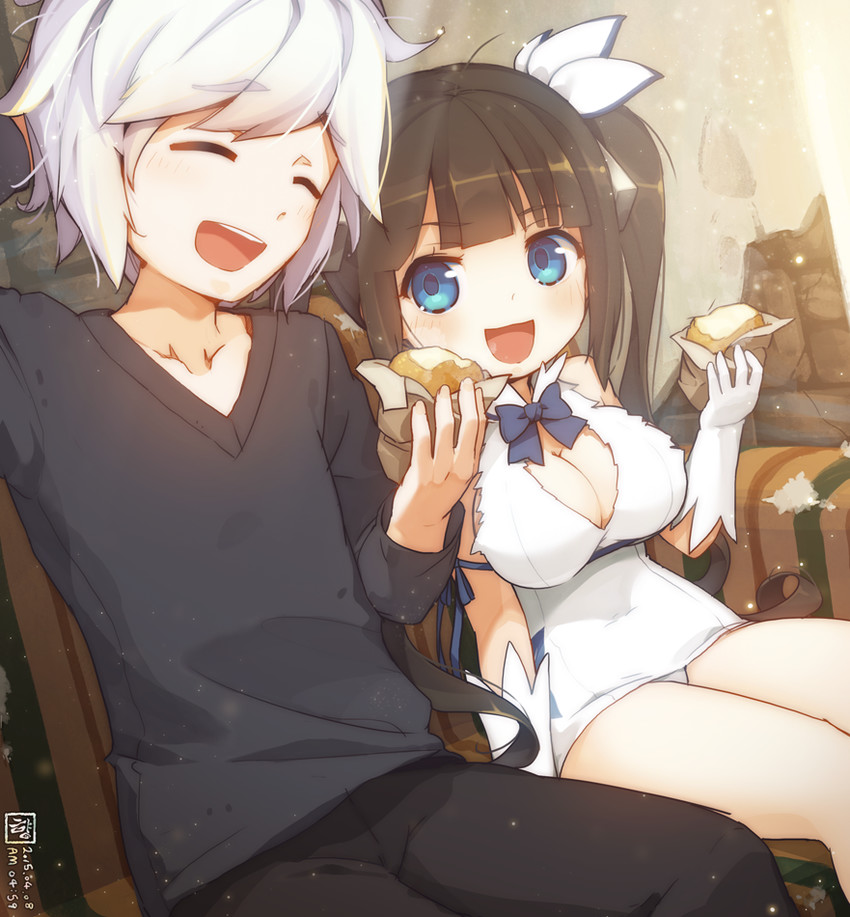 hestia and bell cranel (dungeon ni deai wo motomeru no wa machigatteiru darou ka) drawn by asicah