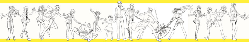 narukami yu, shirogane naoto, satonaka chie, kujikawa rise, amagi yukiko, and 10 more (persona and 5 more) drawn by kuroemon
