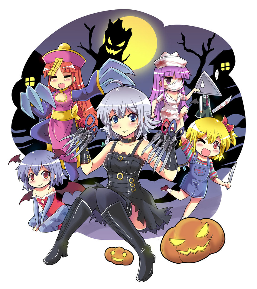 remilia scarlet, flandre scarlet, izayoi sakuya, patchouli knowledge, hong meiling, and 7 more (touhou and 5 more) drawn by colonel_aki
