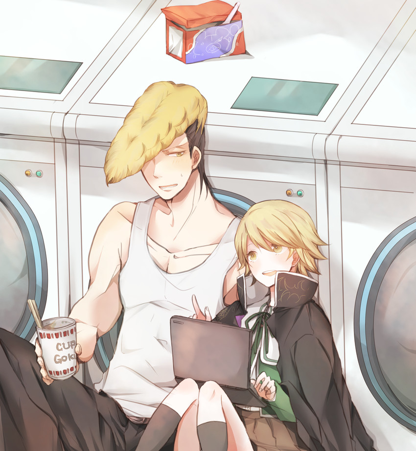 fujisaki chihiro and owada mondo (danganronpa and 1 more) drawn by kume_(sobameshio)