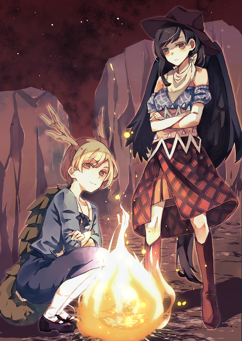 kicchou yachie and kurokoma saki (touhou) drawn by atoki