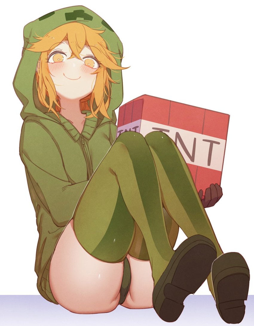 creeper and cupa (minecraft and 1 more) drawn by at2.