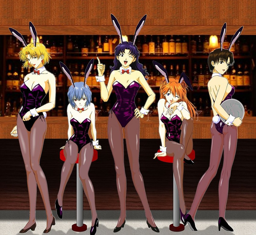 souryuu asuka langley, ayanami rei, katsuragi misato, akagi ritsuko, and ibuki maya (neon genesis evangelion)