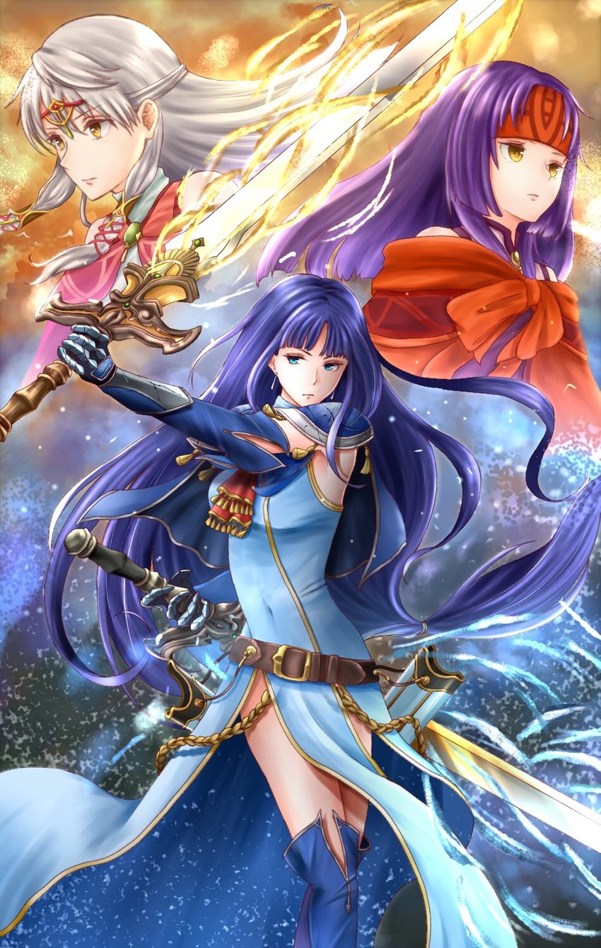 micaiah, sanaki kirsch altina, and altina (fire emblem and 1 more) drawn by aplche