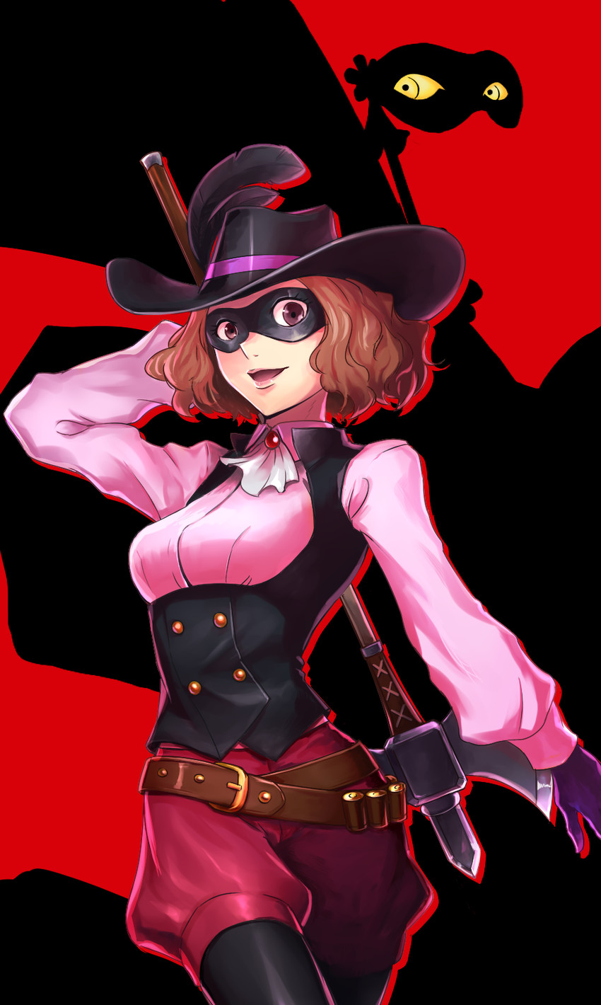 okumura haru, noir, and milady (persona and 1 more) drawn by nyaasora