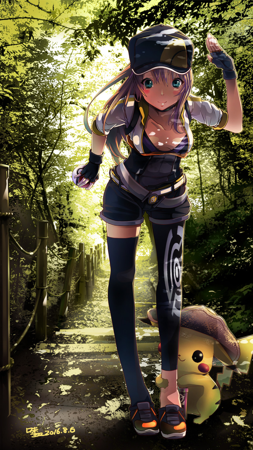 pikachu and female protagonist (pokemon and 1 more) drawn by azitama_atsushi_(attyuu)