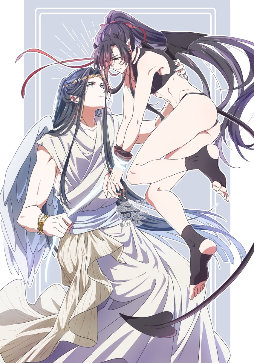 wei wuxian and lan wangji (modao zushi) drawn by kimako_(kimako_8)