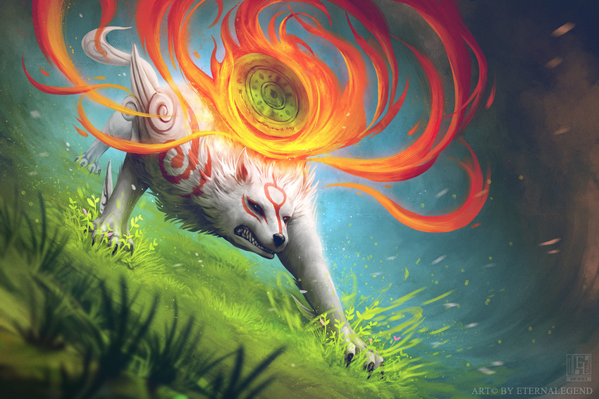 amaterasu (ookami) drawn by jasqreate