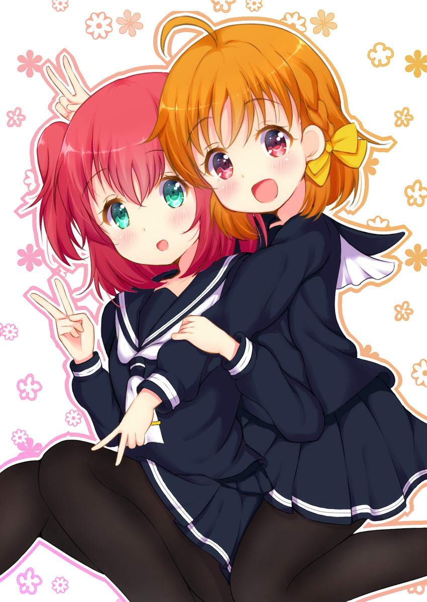 takami chika and kurosawa ruby (love live! and 1 more) drawn by take23_(takeniisan_pana)