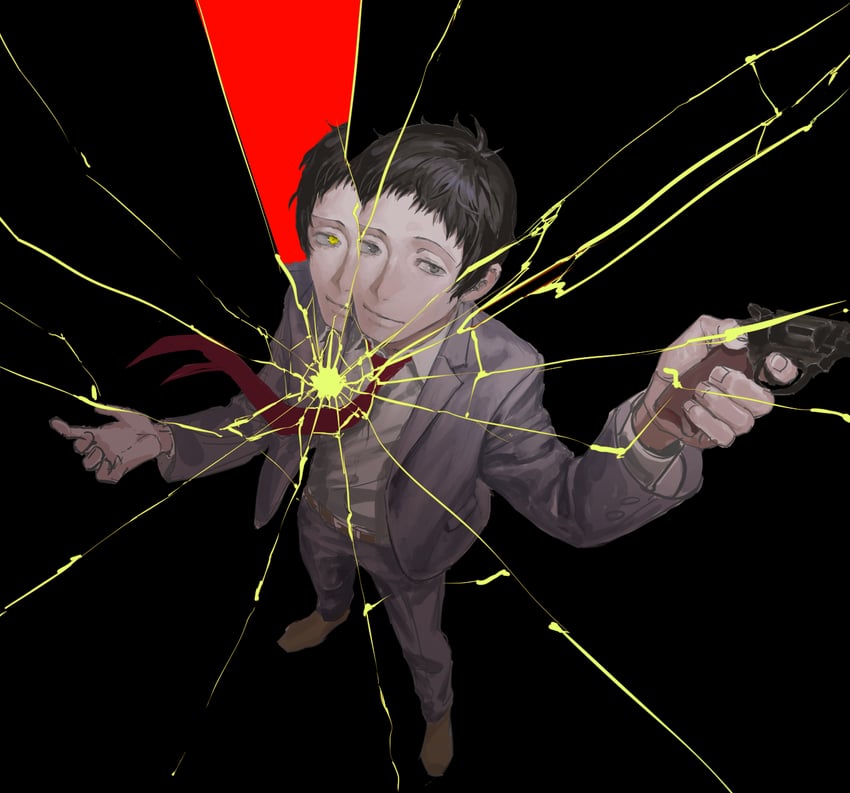adachi tooru (persona and 1 more) drawn by morrisuit