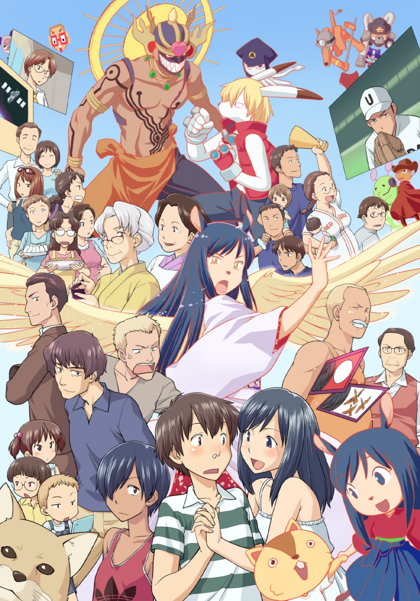 ikezawa kazuma, king kazma, shinohara natsuki, koiso kenji, love machine, and 3 more (summer wars) drawn by hinemosu_notari