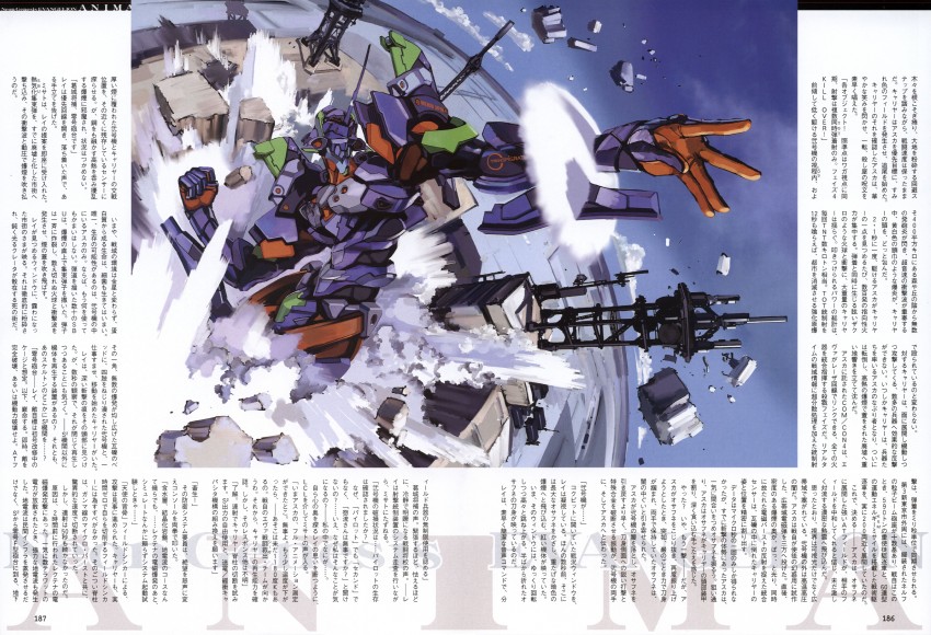 eva 01 and eva 01 stage 3 super (neon genesis evangelion and 1 more) drawn by yamashita_ikuto