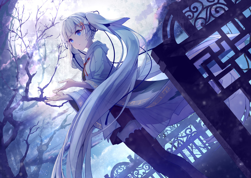 hatsune miku and yuki miku (vocaloid) drawn by yue_yue
