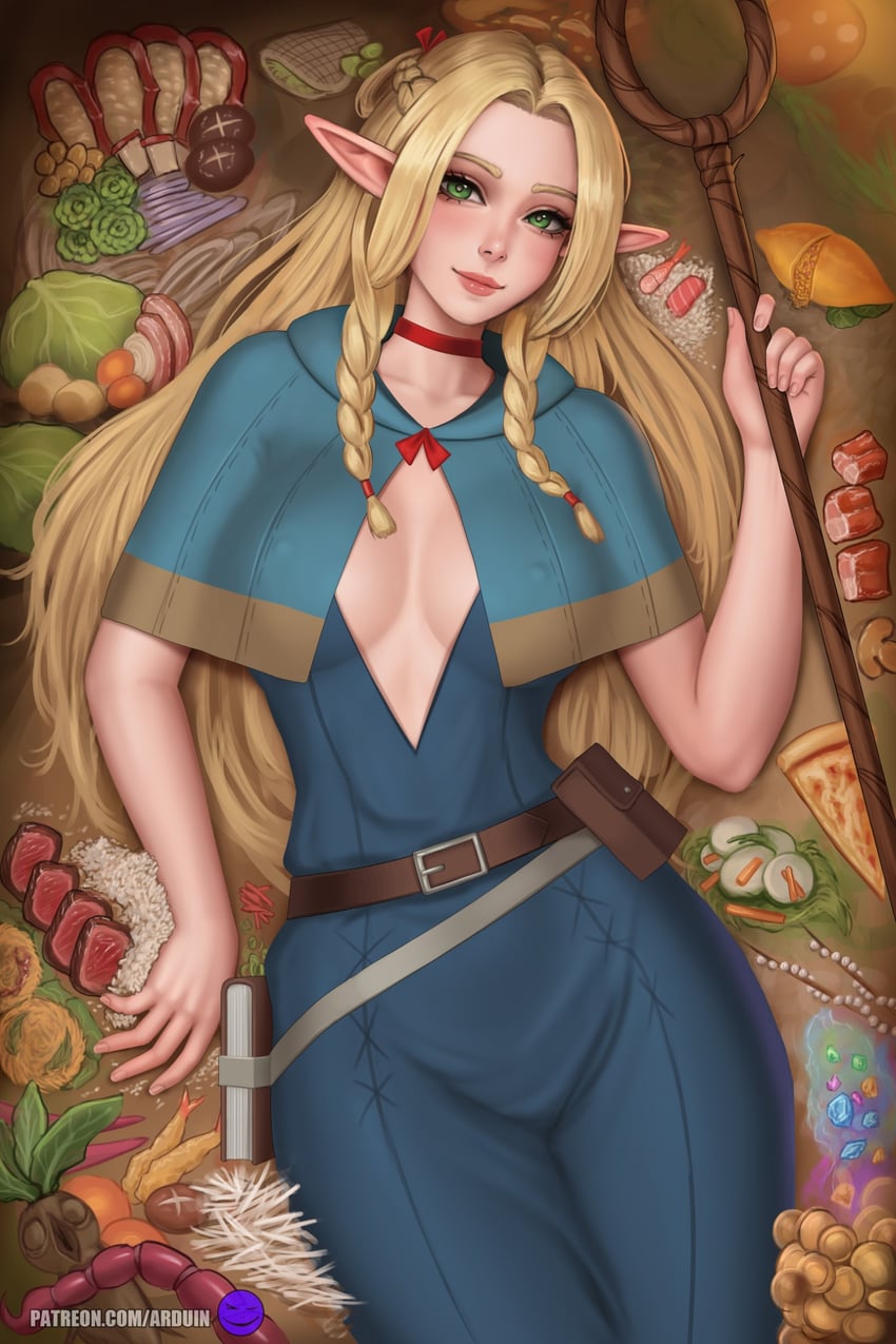 marcille donato and mandrake (dungeon meshi) drawn by arduin_(arduin_art)